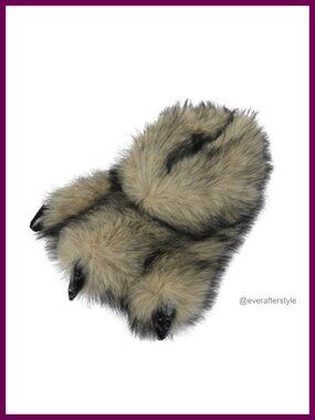 Fuzzy Faux Fur Animal Paw Slippers Claw Ankle Boots Cosplay Costume Footwear
